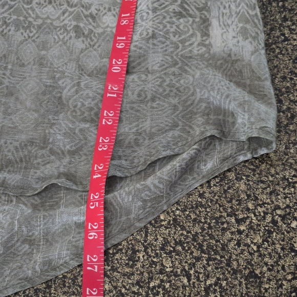 Laura Scott Gray Ombré Patterned Women's XL Top Metal Studs Tie Front - Picture 13 of 13